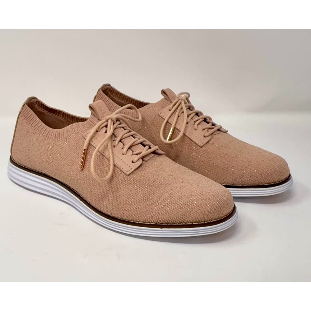 Cole Haan Zerogrand‎ Stitchlite Oxford Womens 9.5 Size Rose Gold Wingtip Sneaker